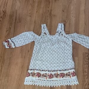 Floral Cold Shoulder Mini Dress Coco+jaimeson Sz S Excellent Condition